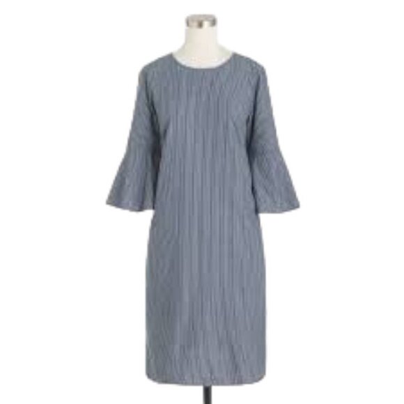 NWT J. Crew Blue & White Striped Dress 6 - Picture 1 of 5
